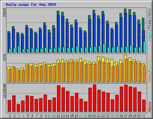 Daily usage for May 2025