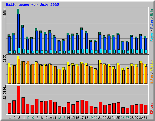 Daily usage for July 2025