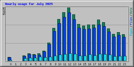 Hourly usage for July 2025