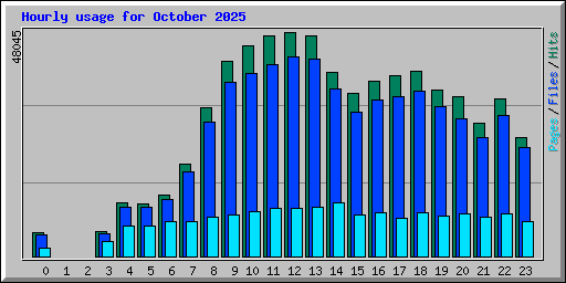 Hourly usage for October 2025