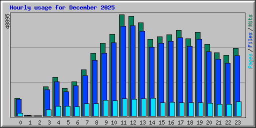 Hourly usage for December 2025
